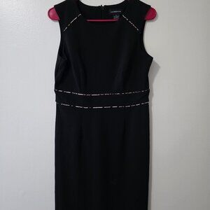 Black bodycon dress with leopard detailing